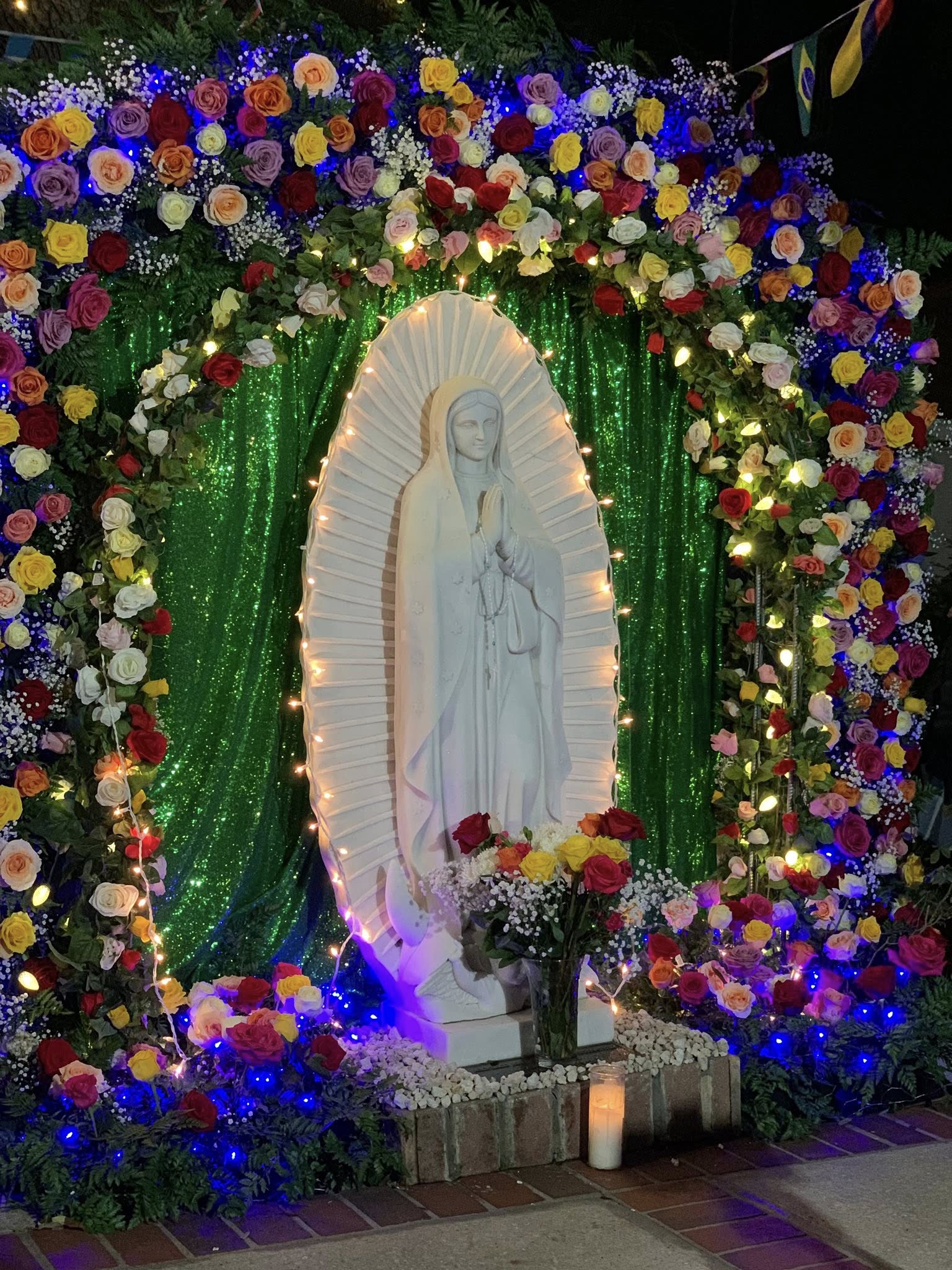 On the day of the Immaculate Conception, we pray the Rosary in front of the stat