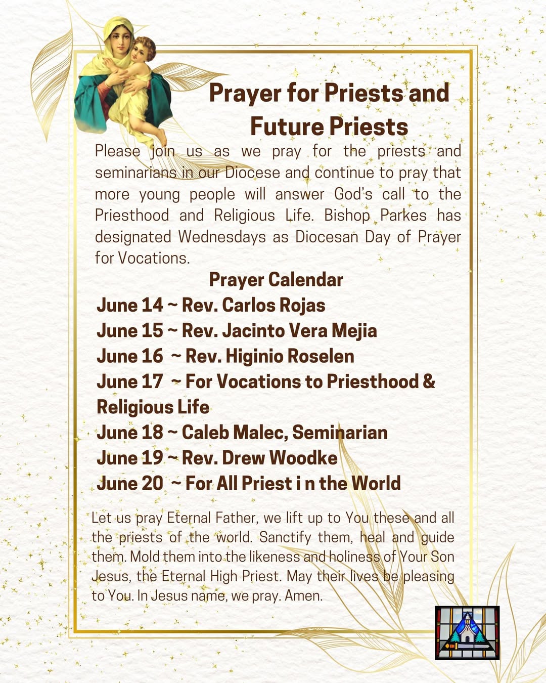 Prayer for Priests and Future Priests.