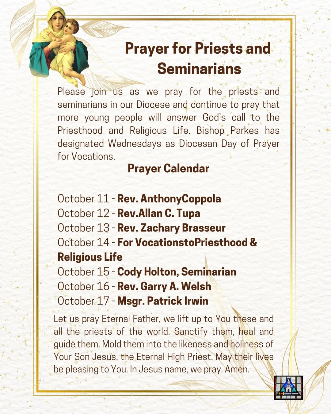 Prayer for Priests and Seminarians