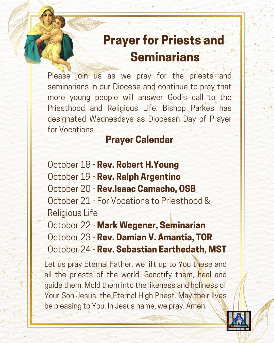 Prayer for Priests and  Seminarians