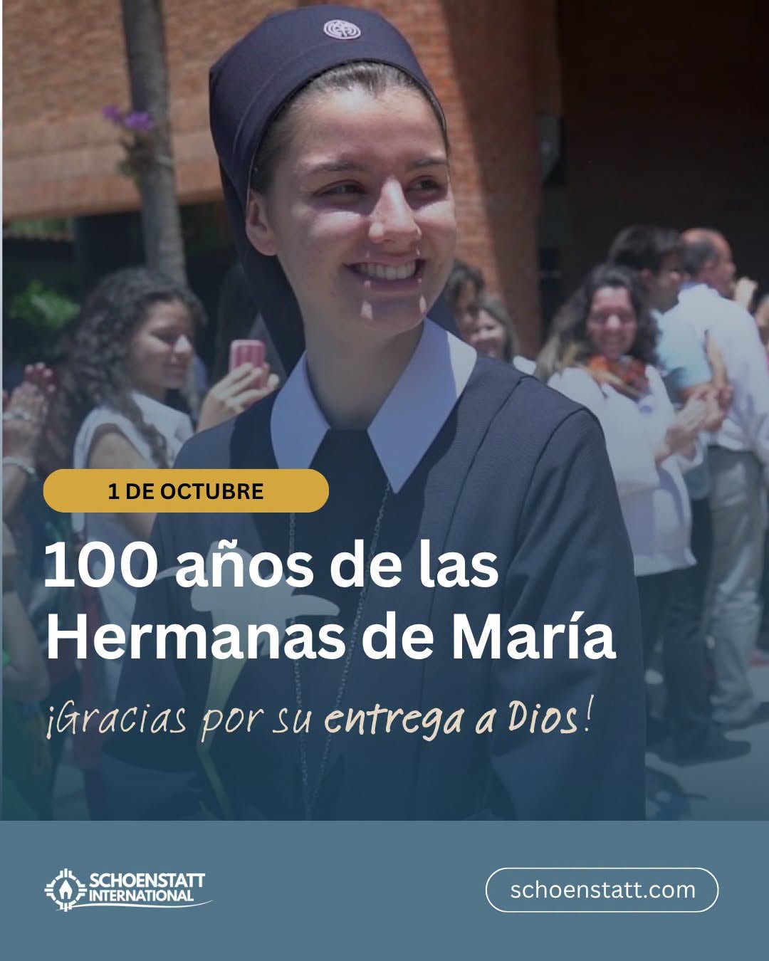EN: 100 years of faithfulness. 100 years of love. On October 1, 1926, the Sister