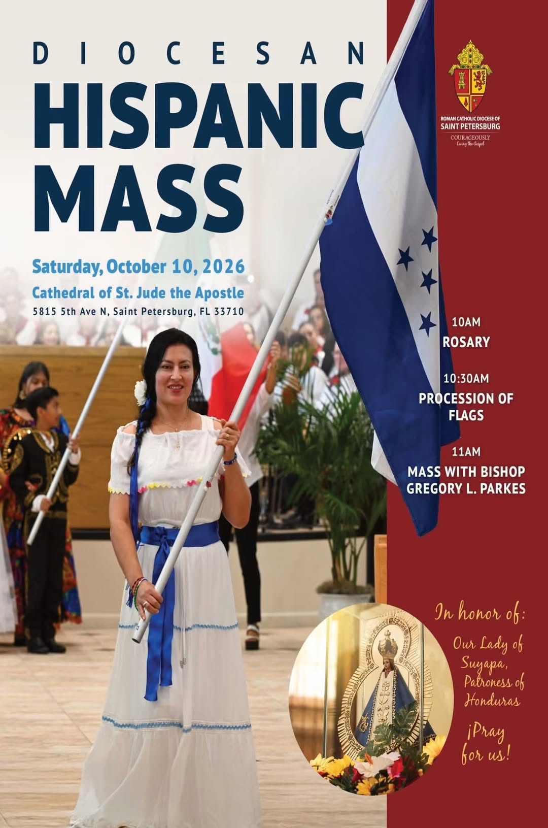Este 10 de octubre, únete a nosotros a la Misa Hispana Diocesana en honor a la V